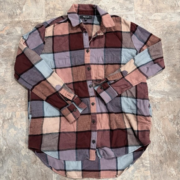 Madewell Tops - Madewell Flannel Shirt Jacket Womens XS Sunday Shacket Pockets Plaid Very Soft